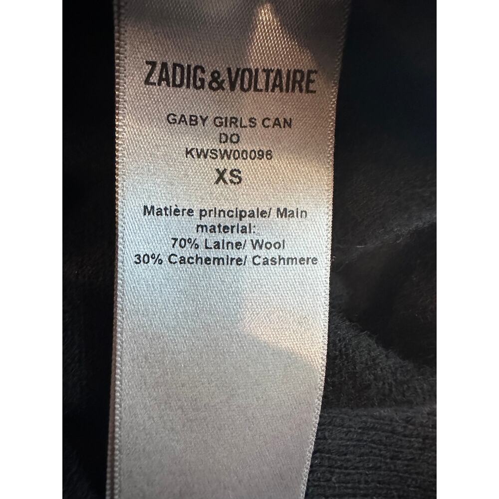 Zadig & Voltaire Cashmere Gaby Girls Can Do Anything Sweater XS - Picture 16 of 16